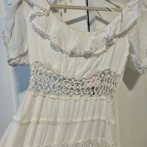 Free People Ivory Lace Dress Size 4 - Picture 2 of 5